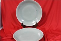 Set of Two Chinese Celadon Plates