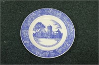 A Blue and White Flow Blue Style Plate