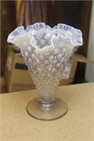Hobnail Glass Flared Vase