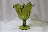 A Green Glass Stem Cup