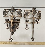 Pair of Antique Wall Lights- Copper Color- Heavy-