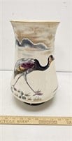 Antique Heron Vase- 12" Tall- Has Hairline Crack-