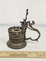 Brass Candle Holder w Serpant Handle & Demon