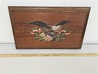 Hand Painted Hanging Wooden Top w Eagle- 24x14