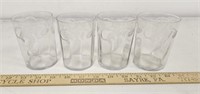 (4) Delicate Etched Drinking Glasses