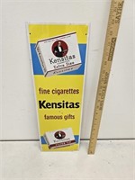Vintage Kensitas Fine Cigarettes Tin Sign-20" x