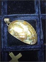 Sterling Silver Abalone Pendant  12.98 grams