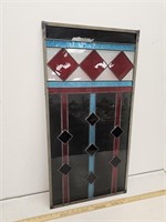 Beautiful Leaded Glass Window- Blues and Reds-