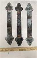 (3) Old Metal Straps w Great Patina- 14" Long