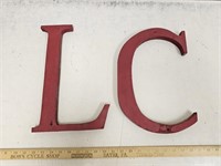 Large Red Wooden Letters- "L" & "C"