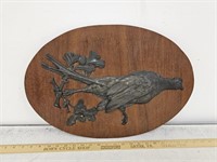 3D Brass Pheasant on Wooden Plaque- 20x15