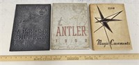 (3) Antler Yearbooks- 1950, 1952, 1958