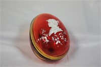 A New Orleans Ruby Red Glass Egg