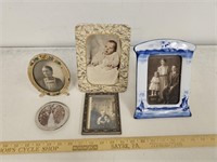 (5) Antique Framed Pictures- Variety of Nice