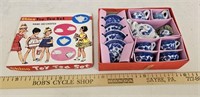 Vintage Toy Tea Set in Box, Blue Willow Pattern
