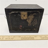Antique Chinese Tea Caddy Tin Container /