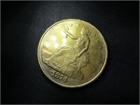 1874 Gold Tone Silver US Trade Dollar
