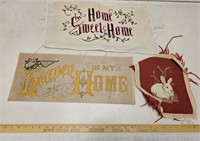 (3) Old Cross Stitch- Home Sweet Home, Heaven Is