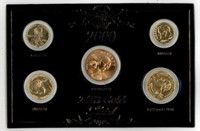 Five Uncirculated Gold Plated Proof Coins