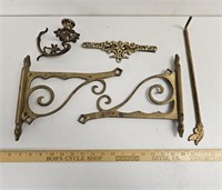 Old Brass Hardware, Embellishments & Candle