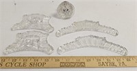 (4) Cut Crystal Pieces & Glass Knob