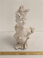 Antique Bust of Young Woman- Signed Nelson-