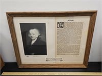 Antique Framed President John Adams