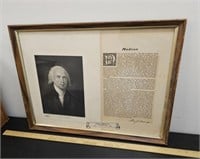 Antique Framed President John Madison