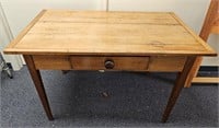 Antique Pine Farmhouse One Drawer Table w One