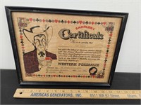 1955 Gambler's Certificate- Framed