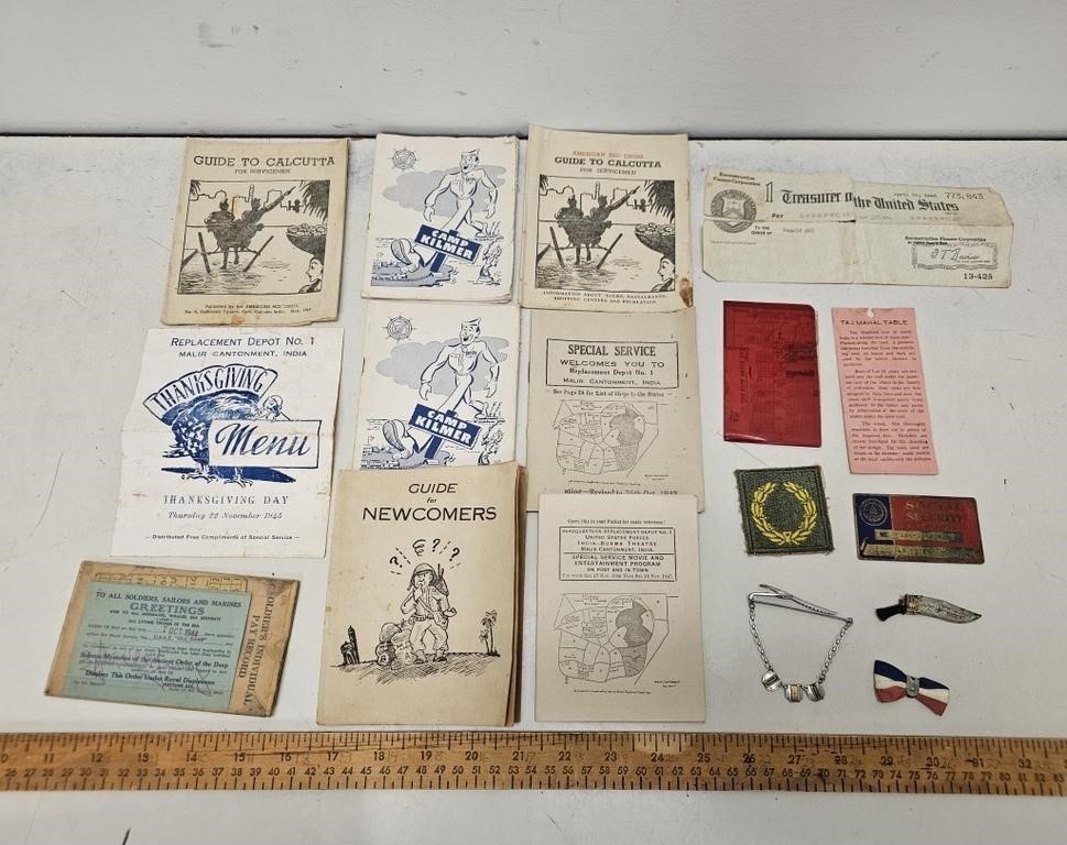 Wartime Ephemera, Phamplets, Pins, Patches