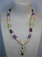 Carolyn Pollack Sterling Beaded Butterfly Necklace
