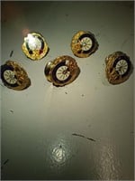 Gold Toned Lot of 5 IBEW Year Lapel Pins