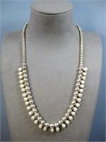 Sterling Silver Pearl Necklace Hallmarked