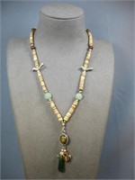 Carolyn Pollack S.S. SW Beaded Shell Necklace