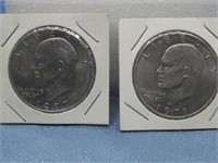 Two Eisenhower Dollar Coins