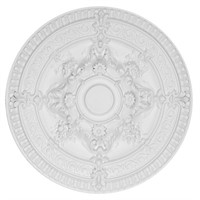 White Scroll Rose Chandelier Ceiling Medallion 26