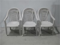 Three 24"x 19"x 37" Vtg Plastic Chairs