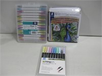 Assorted Pastels, Pencils & Pens