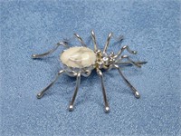 Sterling White Buffalo Spider Pin Hallmarked