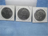 Three Eisenhower Dollar Coins