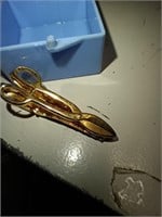 Gold Toned Tin Snips Tie Clip