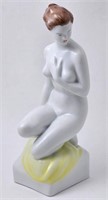 Hollohaza Kezzel Festett Female Figurine