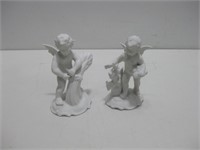 Two 6" Ceramic Angel Statues