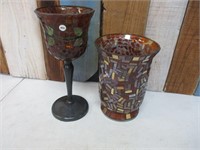 Mosaic Vase & Goblet