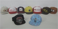 Nine Assorted Baseball Caps