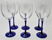 Cobalt Stemmed Wine Glasses