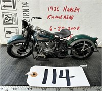 Die Cast Franklin Mint '36 Harley Knucklehead Bike