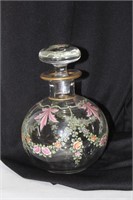 A Hand Painted Cambridge Decanter