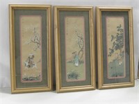 Three 11"x 23" Vtg Asian Prints